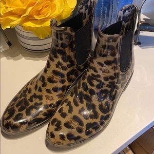 Leopard Print Rain Boots